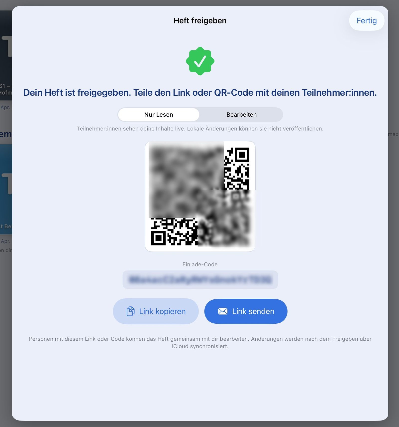 QR code for invite